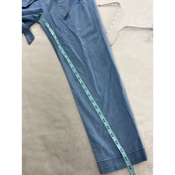 New Anthropologie Cartonnier Chambray Paperbag Trousers with Tie Waist Small - Picture 12 of 13